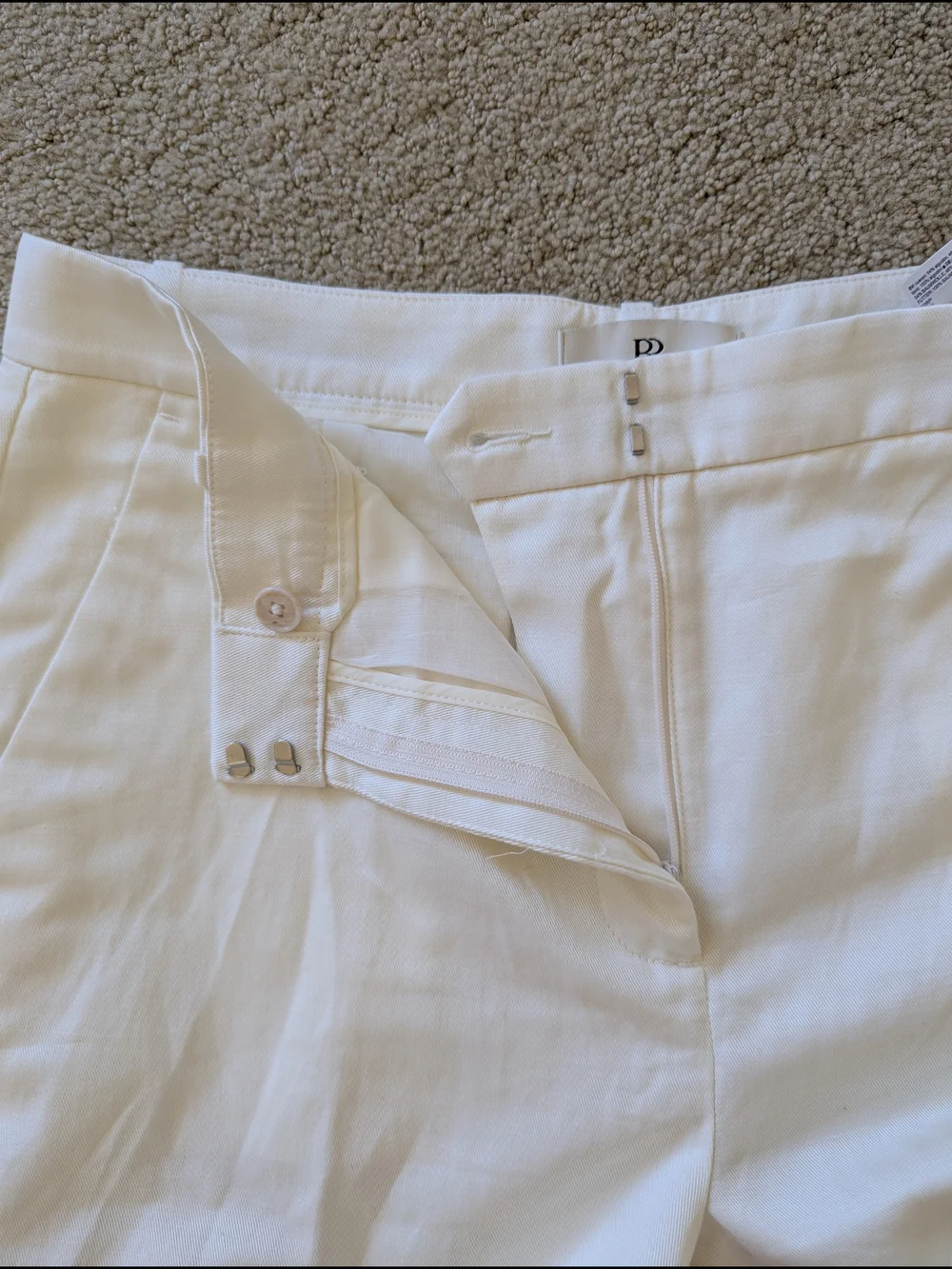 BANANA REPUBLIC Italian Cotton Linen Pants Seahaven Straight Women 10 Ivory Work